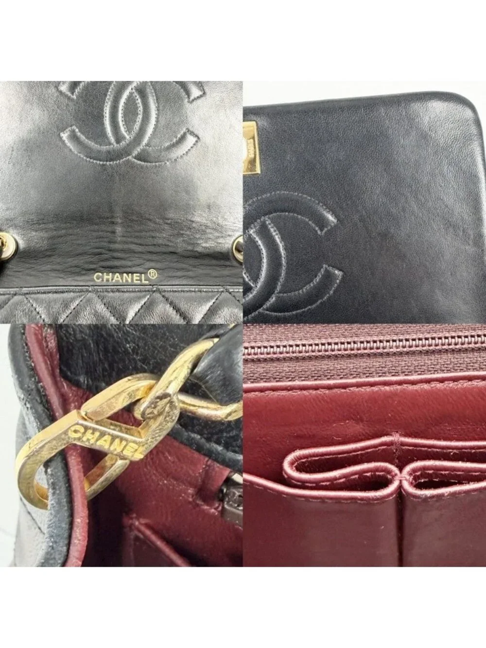 Chanel Shoulder Bag Quilted 23 CC Logo Chain Full Flap Crossbody Lambskin Black